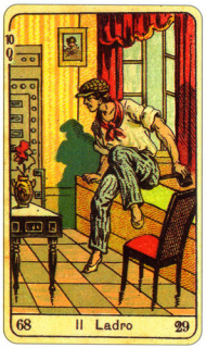 CARD OF LADRO RIGHT AND REVERSE - READING OF THE GYPSY SIBILLE ON LOVE CAREER LUCK FOR FREE ONLINE